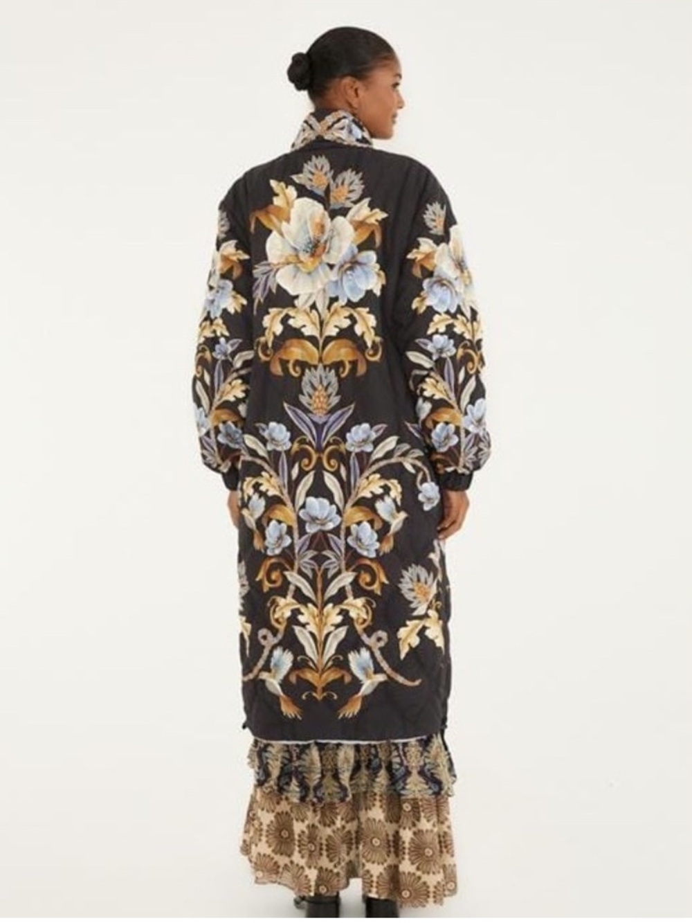 Black Flowerful Snake Garden Reversible Maxi Puffer
Jacket by Farm Rio DT - Picture 7 of 12